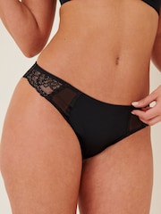 Pour Moi Black Brazilian Mesh and Lace Knickers 2 Pack - Image 4 of 4