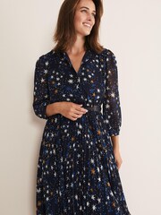 Phase Eight Blue Dani Star Pleated Dress - Image 4 of 6