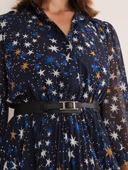 Phase Eight Blue Dani Star Pleated Dress - Image 5 of 6