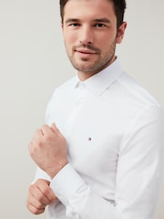 Tommy Hilfiger White Slim Fit Core Flex Poplin Shirt - Image 3 of 4