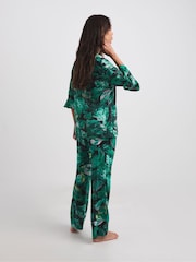 JD Williams Green Floral Tropical Pyjamas Set - Image 2 of 7