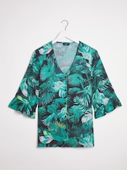 JD Williams Green Floral Tropical Pyjamas Set - Image 6 of 7