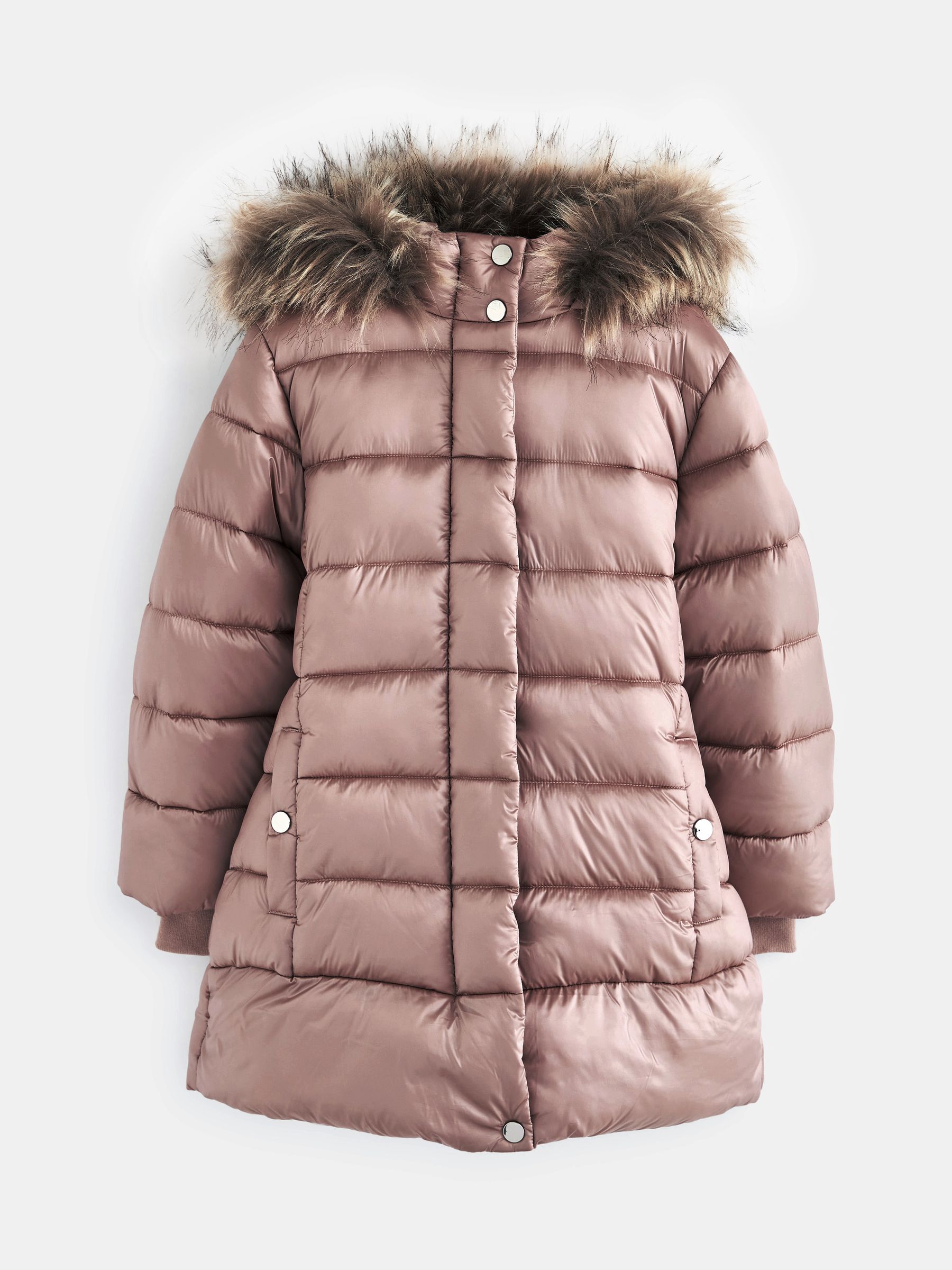 Buy Toffee Pink Shower Resistant Faux Fur Trim Padded Coat 3 16yrs from Next Luxembourg