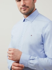 Tommy Hilfiger Blue Slim Fit Core Flex Poplin Shirt - Image 3 of 4
