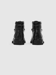 Reiss Black Amwell Leather Hiking Boots - Image 5 of 7