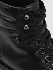 Reiss Black Amwell Leather Hiking Boots - Image 6 of 7