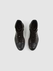 Reiss Black Amwell Leather Hiking Boots - Image 7 of 7