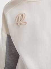 Reiss Pale Pink/Grey Marl Ellia Junior Colourblock Sweater Dress - Image 4 of 7