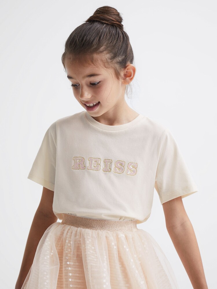 Reiss Jasmine亮片裝飾T恤 - Image 3 of 6