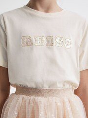 Reiss Pale Pink Jasmine Sequin T-Shirt - Image 4 of 6