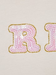 Reiss Pale Pink Jasmine Sequin T-Shirt - Image 6 of 6