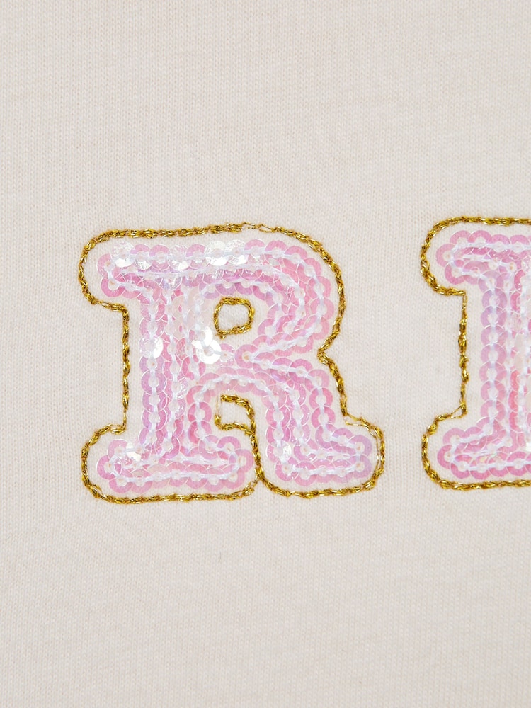 Reiss Pale Pink Jasmine Sequin T-Shirt - Image 6 of 6