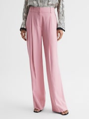Reiss Pink Bonnie Wide Leg Trousers - Image 1 of 6