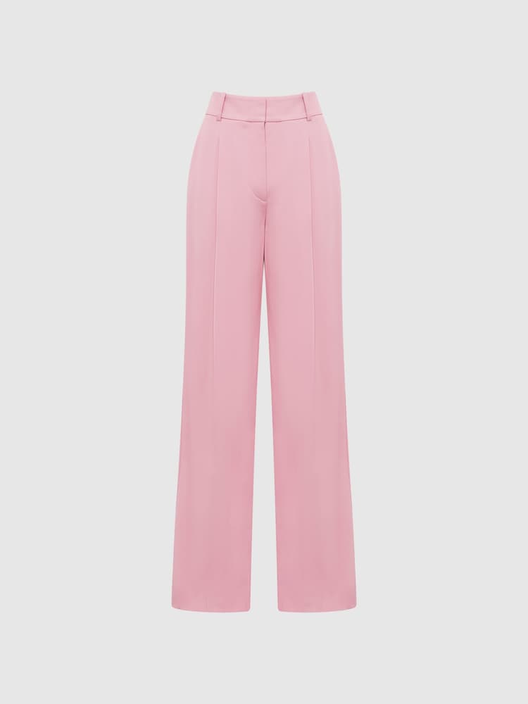 Reiss Pink Bonnie Wide Leg Trousers - Image 2 of 6