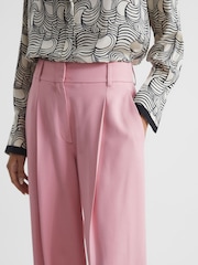 Reiss Pink Bonnie Wide Leg Trousers - Image 4 of 6