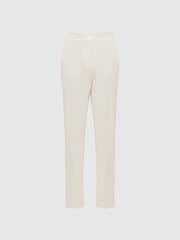 Reiss Cream Ember Slim Fit High Rise Trousers - Image 2 of 5