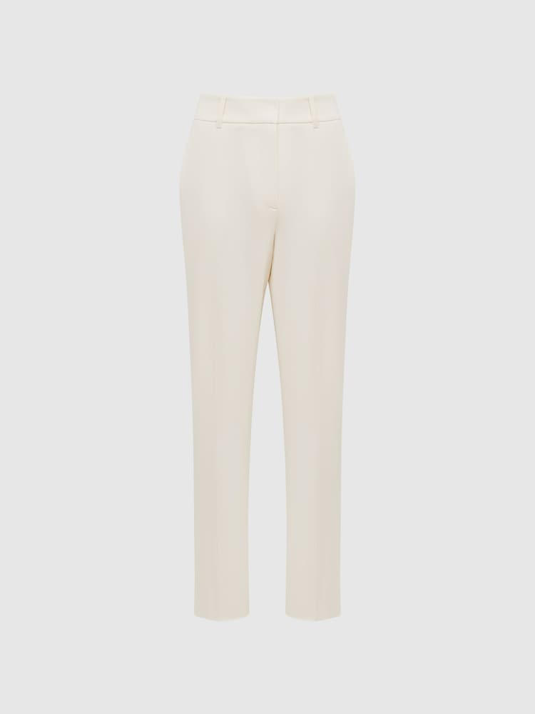 Reiss Cream Ember Slim Fit High Rise Trousers - Image 2 of 5