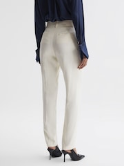 Reiss Cream Ember Slim Fit High Rise Trousers - Image 4 of 5