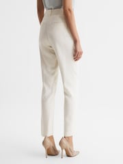 Reiss Cream Ember Slim Fit High Rise Trousers - Image 5 of 5