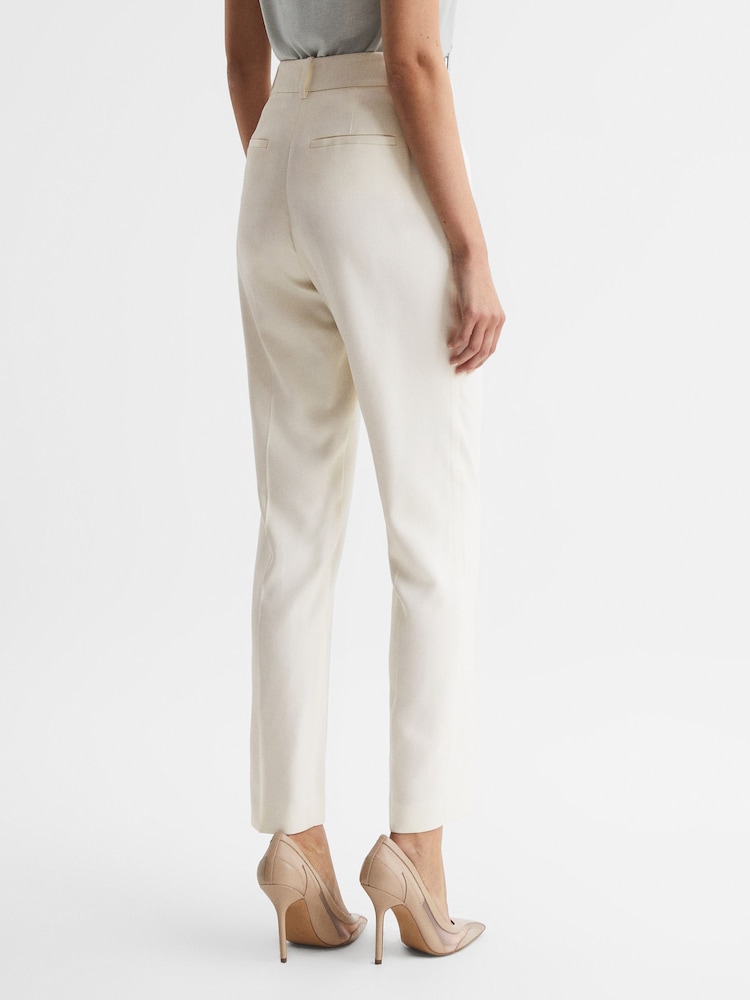 Reiss Cream Ember Slim Fit High Rise Trousers - Image 5 of 5
