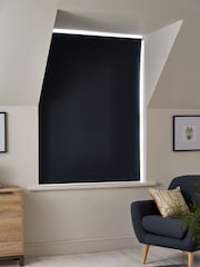 Navy Blue Ready Made Textured Roller Blackout Blind - Image 3 of 7