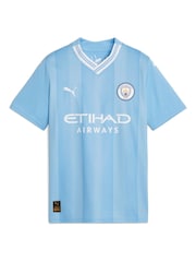 Puma Light Blue Blank Kids Manchester City Home Replica 23/24 Football Shirt Kids - Image 2 of 2