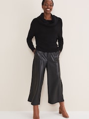 Phase Eight Rylee Black Roll Neck Knit Jumper - Image 3 of 6