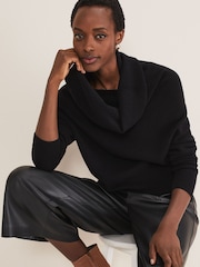 Phase Eight Rylee Black Roll Neck Knit Jumper - Image 4 of 6