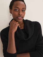 Phase Eight Rylee Black Roll Neck Knit Jumper - Image 5 of 6