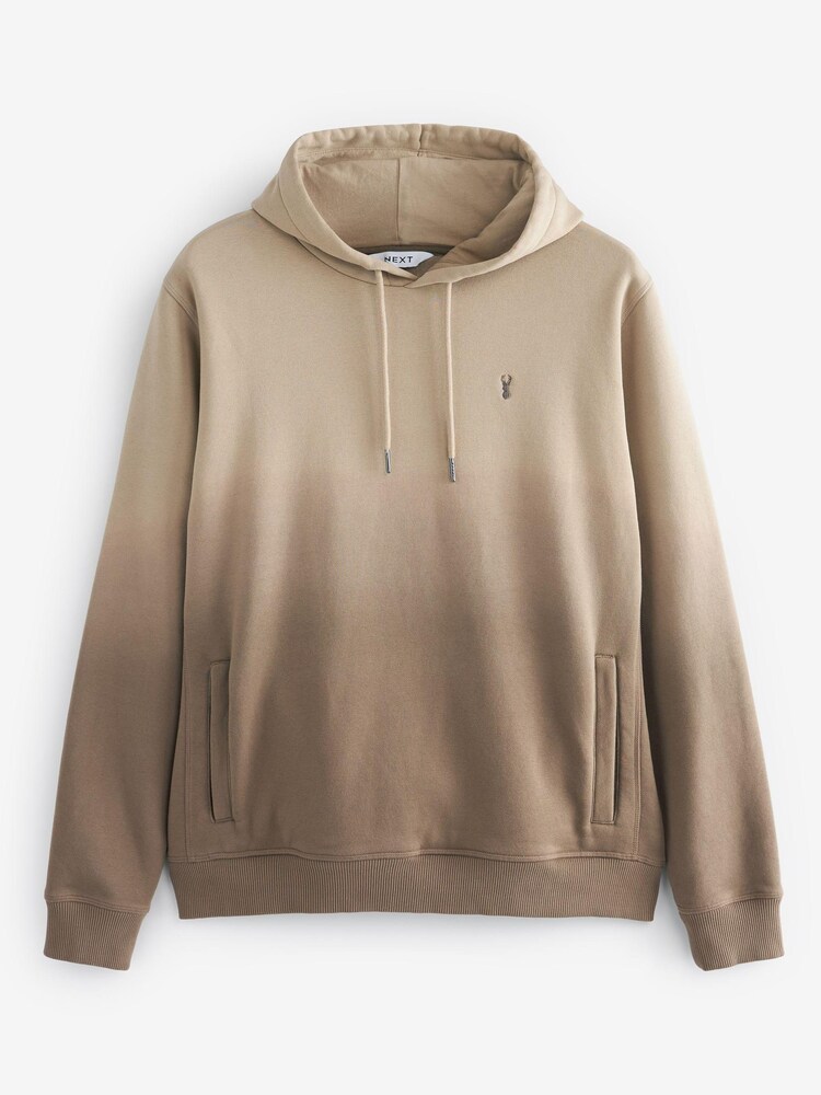 Stone Brown Dip Dye Ombre Hoodie - Image 6 of 8