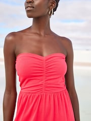 Pink Bandeau Jersey Sweetheart Midi Summer Dress - Image 2 of 3