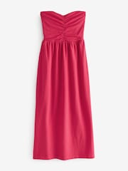 Pink Bandeau Jersey Sweetheart Midi Summer Dress - Image 3 of 3