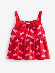Red Cherry Tie Front Blouse (3-16yrs) - Image 4 of 5