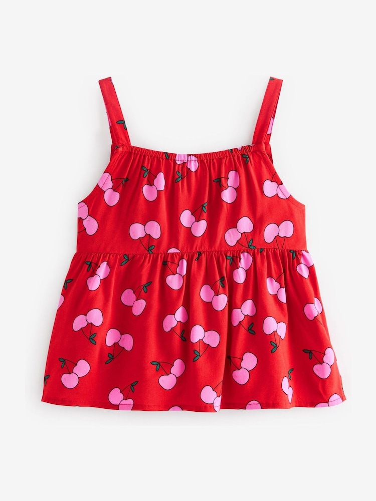 Red Cherry Tie Front Blouse (3-16yrs) - Image 5 of 5