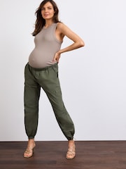 Khaki Green Maternity Utility Cargo Trousers - Image 1 of 9