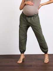 Khaki Green Maternity Utility Cargo Trousers - Image 2 of 9