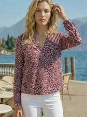 Roman Purple Printed Notch Neck Shirt - Image 2 of 3