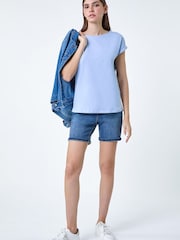 Roman Light Blue Plain Stretch Jersey T-Shirt - Image 2 of 5