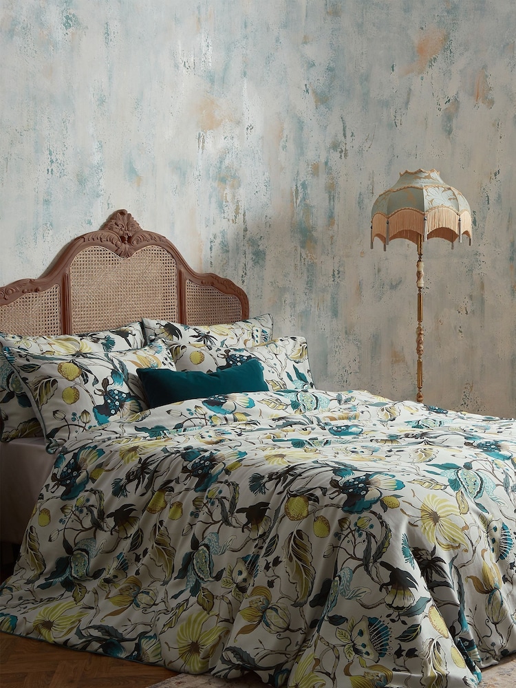 EW by Edinburgh Weavers Blue Morton Timeless Tribute Floral 200 Thread Count 100% Cotton Duvet Cover And Pillowcase Set - Image 1 of 4