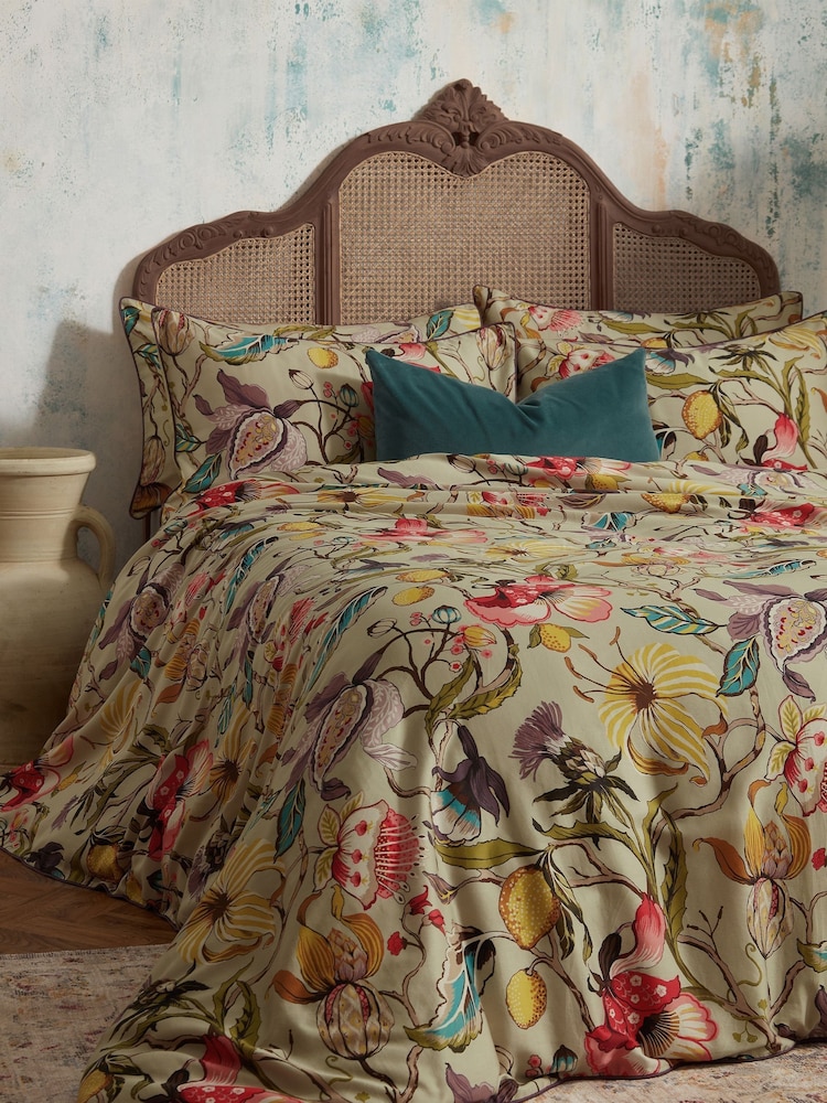 EW by Edinburgh Weavers Grey Morton Timeless Tribute Floral 200 Thread Count 100% Cotton Duvet Cover And Pillowcase Set - Image 2 of 4