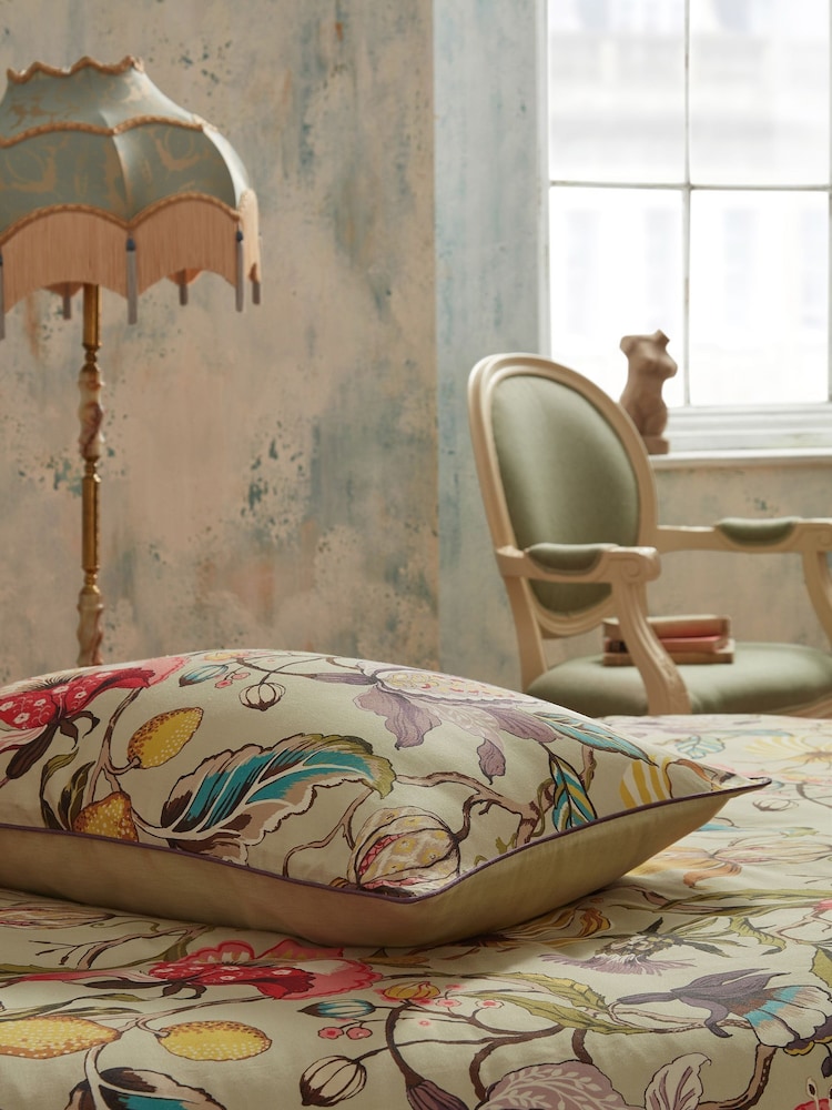 EW by Edinburgh Weavers Grey Morton Timeless Tribute Floral 200 Thread Count 100% Cotton Duvet Cover And Pillowcase Set - Image 4 of 4