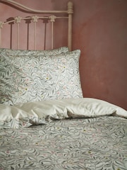 EW by Edinburgh Weavers Green Malory English Floral Luxury 100% Cotton Slub Cord Pipe Duvet Cover And Pillowcase Set - Image 4 of 4