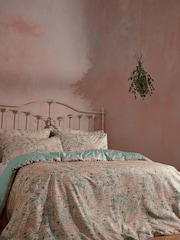 EW by Edinburgh Weavers Pink Malory English Floral Luxury 100% Cotton Slub Cord Pipe Duvet Cover And Pillowcase Set - Image 1 of 4