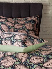 EW by Edinburgh Weavers Green Magali Cascading Leaves 200 Thread Count 100% Cotton Duvet Cover And Pillowcase Set - Image 4 of 4