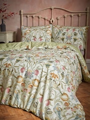 EW by Edinburgh Weavers Natural Songbird Symmetrical Motif Luxury 100% Cotton Slub Cord Duvet Cover And Pillowcase Set - Image 3 of 4