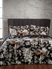EW by Edinburgh Weavers Black Lavish Botanical 200 Thread Count 100% Cotton Sateen Co Duvet Cover And Pillowcase Set - Image 1 of 4