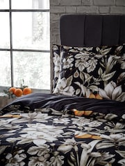 EW by Edinburgh Weavers Black Lavish Botanical 200 Thread Count 100% Cotton Sateen Co Duvet Cover And Pillowcase Set - Image 2 of 4