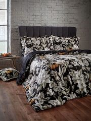 EW by Edinburgh Weavers Black Lavish Botanical 200 Thread Count 100% Cotton Sateen Co Duvet Cover And Pillowcase Set - Image 4 of 4