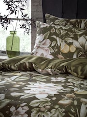 EW by Edinburgh Weavers Green Lavish Botanical 200 Thread Count 100% Cotton Sateen Co Duvet Cover And Pillowcase Set - Image 2 of 4