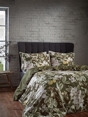 EW by Edinburgh Weavers Green Lavish Botanical 200 Thread Count 100% Cotton Sateen Co Duvet Cover And Pillowcase Set - Image 3 of 4